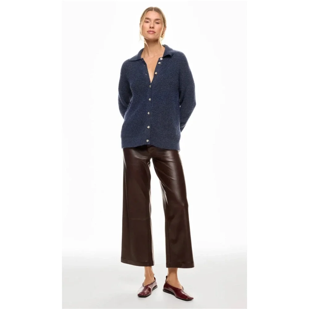 Central Park West Millie Oversized Sweater Polo Navy Size XS - Picture 3 of 9